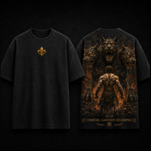 T-shirt Oversize « Cerbère, le Gardien des Enfers » – Édition 12/12